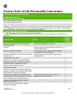 Preview for 1 page of HP A3100-8 EI Product End-Of-Life Disassembly Instructions