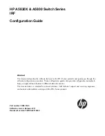 Preview for 1 page of HP A5800 Series Configuration Manual