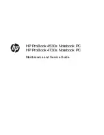 Предварительный просмотр 1 страницы HP A7K05UT#ABA Maintenance And Service Manual