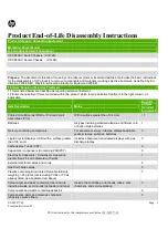 HP A9508-V Product End-Of-Life Disassembly Instructions preview