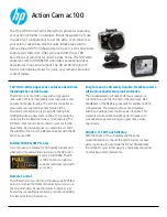Preview for 1 page of HP Action Cam ac100 Specifications