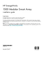 Preview for 1 page of HP AD510A - StorageWorks Modular Smart Array 1500 cs 2U Fibre Channel SAN Attach Controller Shelf Hard Drive Installation Manual