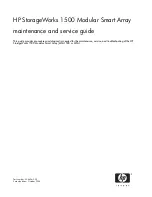 Preview for 1 page of HP AD510A - StorageWorks Modular Smart Array 1500 cs 2U Fibre Channel SAN Attach Controller Shelf Hard Drive Maintenance And Service Manual