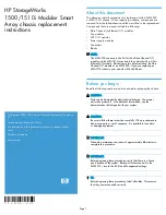 Preview for 1 page of HP AD510A - StorageWorks Modular Smart Array 1500 cs 2U Fibre Channel SAN Attach Controller Shelf Hard Drive Replacement Instructions