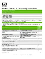 HP AF446A Product End-Of-Life Disassembly Instructions preview