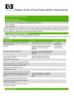 Preview for 1 page of HP BladeSystem Blade Switch Product End-Of-Life Disassembly Instructions