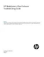Preview for 1 page of HP BladeSystem c3000 Troubleshooting Manual