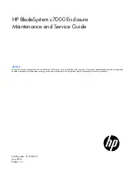 Preview for 1 page of HP BladeSystem c7000 Maintenance And Service Manual