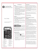 Предварительный просмотр 1 страницы HP CalcPad 100 User Manual