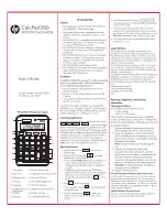 Preview for 1 page of HP CalcPad 200 User Manual