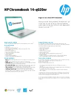 Предварительный просмотр 1 страницы HP Chromebook 14-q020nr Specifications