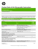 HP Classmate Product End-Of-Life Disassembly Instructions preview