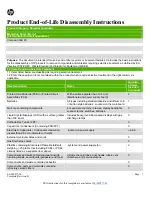 HP Compaq 303B Product End-Of-Life Disassembly Instructions preview