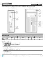 Предварительный просмотр 8 страницы HP Compaq 6200 Pro MT Specification