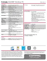 Предварительный просмотр 2 страницы HP Compaq CQ2009F Specifications