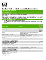 HP Compaq dc7900 Convertible Minitower Business Product End-Of-Life Disassembly Instructions предпросмотр