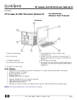 Preview for 1 page of HP Compaq dx2250 Specifications