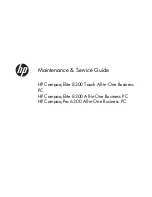HP Compaq Elite 8300 All-in-One Maintenance & Service Manual preview