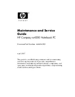 Preview for 1 page of HP COMPAQ NC4200 Maintenance And Service Manual