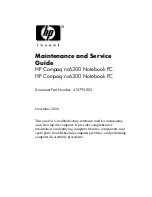 Предварительный просмотр 1 страницы HP Compaq nc6300 Maintenance And Service Manual