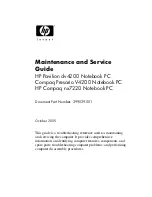 HP Compaq nx7220 Maintenance And Service Manual preview