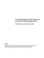 HP Compaq Presario CQ56 Maintenance And Service Manual preview