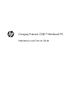 HP Compaq Presario CQ57 Maintenance And Service Manual preview