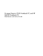 Preview for 1 page of HP Compaq Presario,Presario F558 Maintenance And Service Manual