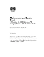 HP Compaq Presario Maintenance And Service Manual preview