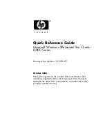 Предварительный просмотр 1 страницы HP Compaq t57*0 Quick Reference Manual