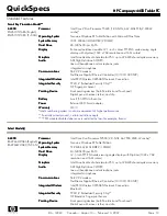 Preview for 13 page of HP Compaq tc4400 Specifications