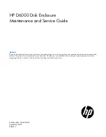 Preview for 1 page of HP D6000 Disk Enclosure Maintenance And Service Manual