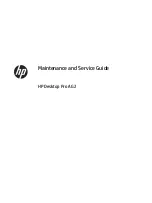 Preview for 1 page of HP Desktop Pro A G2 Maintenance And Service Manual