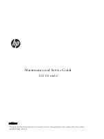 Preview for 1 page of HP E22 G4 Maintenance And Service Manual