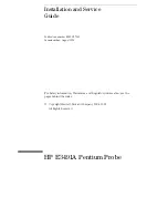 HP E3491A Installation And Service Manual preview