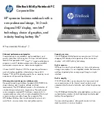 HP EliteBook 8460p Specifications preview