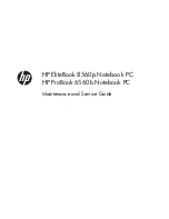 HP EliteBook 8560p Maintenance And Service Manual preview