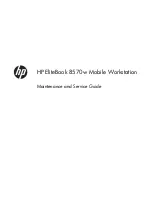 Предварительный просмотр 1 страницы HP EliteBook 8570w Maintenance And Service Manual