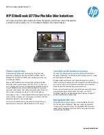 Предварительный просмотр 1 страницы HP EliteBook 8770w Brochure & Specs