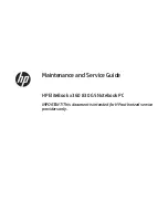 HP EliteBook x360 830 G5 Maintenance And Service Manual preview