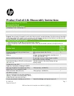 Preview for 1 page of HP EliteDesk 705 G1 Disassembly Instructions Manual