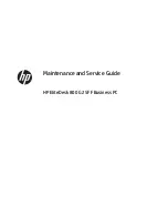 Preview for 1 page of HP EliteDesk 800 G2 Desktop Mini Maintenance And Service Manual