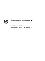 Preview for 1 page of HP EliteDesk 800 G3 Maintenance And Service Manual