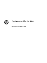 HP EliteDesk 800 G5 Maintenance And Service Manual preview