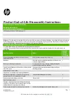 Предварительный просмотр 1 страницы HP EliteDesk 880 G2 Disassembly Instructions Manual