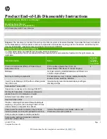 Preview for 1 page of HP EliteDisplay E220t Disassembly Instructions