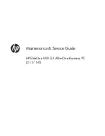 Preview for 1 page of HP EliteOne 800 G1 Maintenance & Service Manual