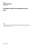 Preview for 1 page of HP Enterprise HPE Edgeline EL8000t User Manual