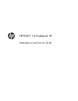 Предварительный просмотр 1 страницы HP ENVY 14 Maintenance And Service Manual