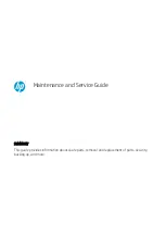 HP ENVY x360 Maintenance And Service Manual preview